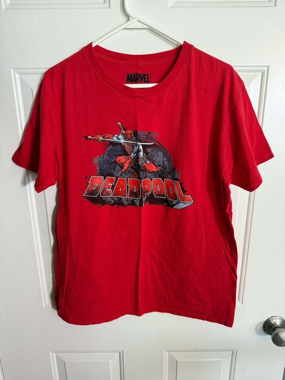 Marvel Deadpool Ready For Battle Graphic T-Shirt Red Men's Large